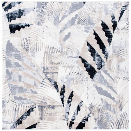 Safavieh 6 ft. 7 in. x 6 ft. 7 in. Lagoon Power Loomed Square Area Rug Ivory & Grey LGN180A-7SQ